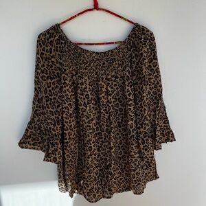 BeachLunchLounge Anthropology leopard print blouse